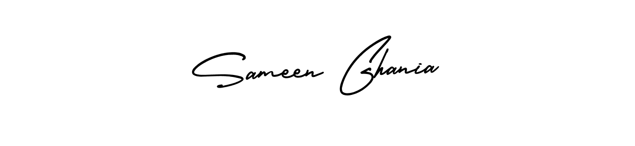 How to make Sameen Ghania name signature. Use AmerikaSignatureDemo-Regular style for creating short signs online. This is the latest handwritten sign. Sameen Ghania signature style 3 images and pictures png