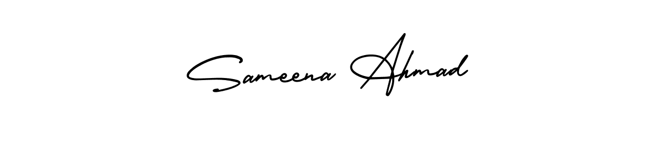 Create a beautiful signature design for name Sameena Ahmad. With this signature (AmerikaSignatureDemo-Regular) fonts, you can make a handwritten signature for free. Sameena Ahmad signature style 3 images and pictures png