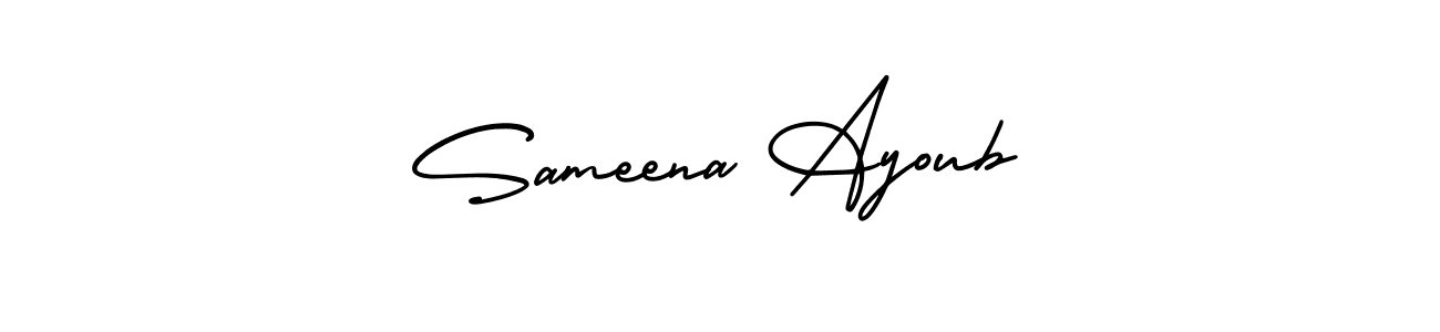 Design your own signature with our free online signature maker. With this signature software, you can create a handwritten (AmerikaSignatureDemo-Regular) signature for name Sameena Ayoub. Sameena Ayoub signature style 3 images and pictures png