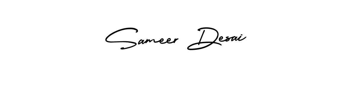 How to make Sameer Desai name signature. Use AmerikaSignatureDemo-Regular style for creating short signs online. This is the latest handwritten sign. Sameer Desai signature style 3 images and pictures png