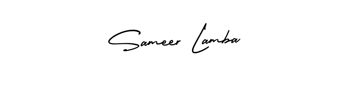 Design your own signature with our free online signature maker. With this signature software, you can create a handwritten (AmerikaSignatureDemo-Regular) signature for name Sameer Lamba. Sameer Lamba signature style 3 images and pictures png