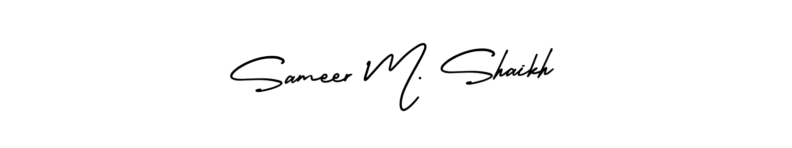 Sameer M. Shaikh stylish signature style. Best Handwritten Sign (AmerikaSignatureDemo-Regular) for my name. Handwritten Signature Collection Ideas for my name Sameer M. Shaikh. Sameer M. Shaikh signature style 3 images and pictures png