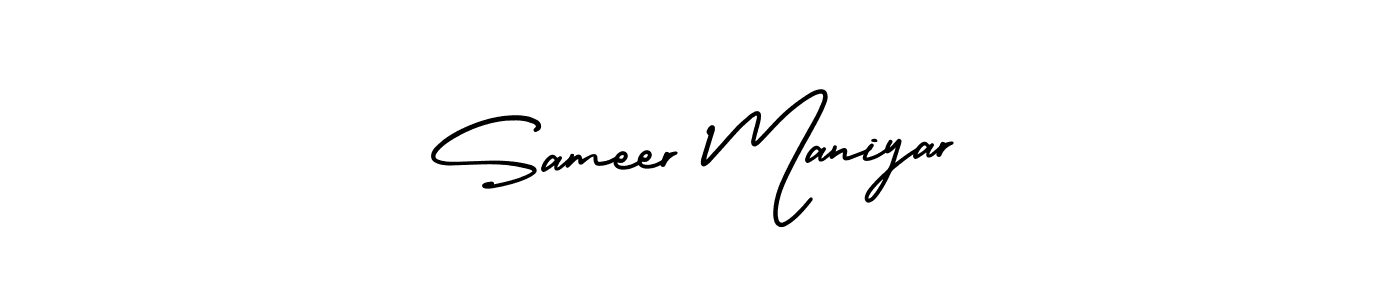 Also we have Sameer Maniyar name is the best signature style. Create professional handwritten signature collection using AmerikaSignatureDemo-Regular autograph style. Sameer Maniyar signature style 3 images and pictures png