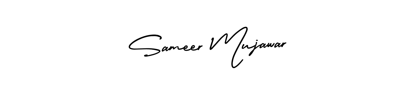 AmerikaSignatureDemo-Regular is a professional signature style that is perfect for those who want to add a touch of class to their signature. It is also a great choice for those who want to make their signature more unique. Get Sameer Mujawar name to fancy signature for free. Sameer Mujawar signature style 3 images and pictures png