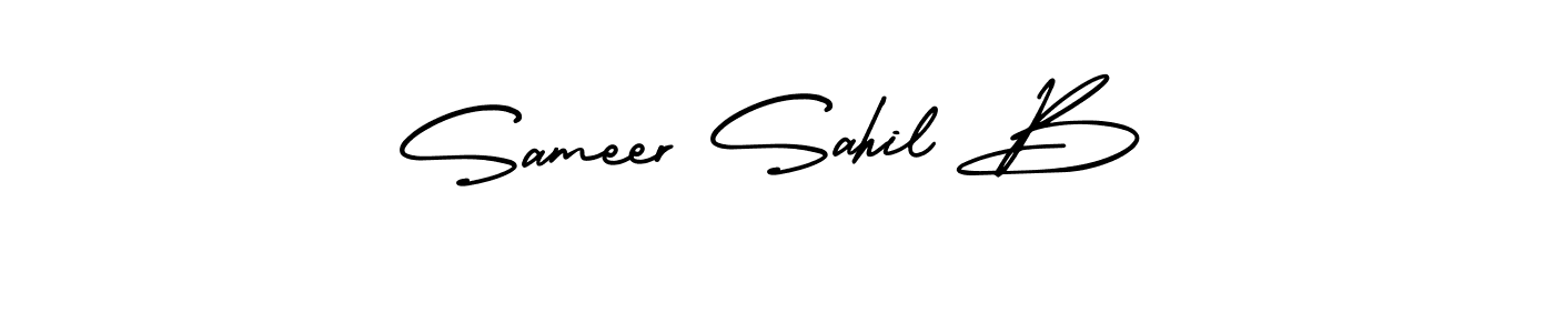 Make a beautiful signature design for name Sameer Sahil B. With this signature (AmerikaSignatureDemo-Regular) style, you can create a handwritten signature for free. Sameer Sahil B signature style 3 images and pictures png