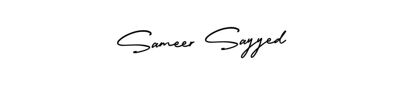 Sameer Sayyed stylish signature style. Best Handwritten Sign (AmerikaSignatureDemo-Regular) for my name. Handwritten Signature Collection Ideas for my name Sameer Sayyed. Sameer Sayyed signature style 3 images and pictures png