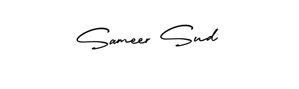 It looks lik you need a new signature style for name Sameer Sud. Design unique handwritten (AmerikaSignatureDemo-Regular) signature with our free signature maker in just a few clicks. Sameer Sud signature style 3 images and pictures png