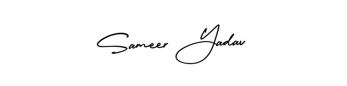 This is the best signature style for the Sameer Yadav name. Also you like these signature font (AmerikaSignatureDemo-Regular). Mix name signature. Sameer Yadav signature style 3 images and pictures png