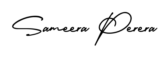 The AmerikaSignatureDemo-Regular font gives name Sameera Perera a signature that looks effortless yet distinguished. Download high-res PNG instantly. Sameera Perera signature style 3 images and pictures png