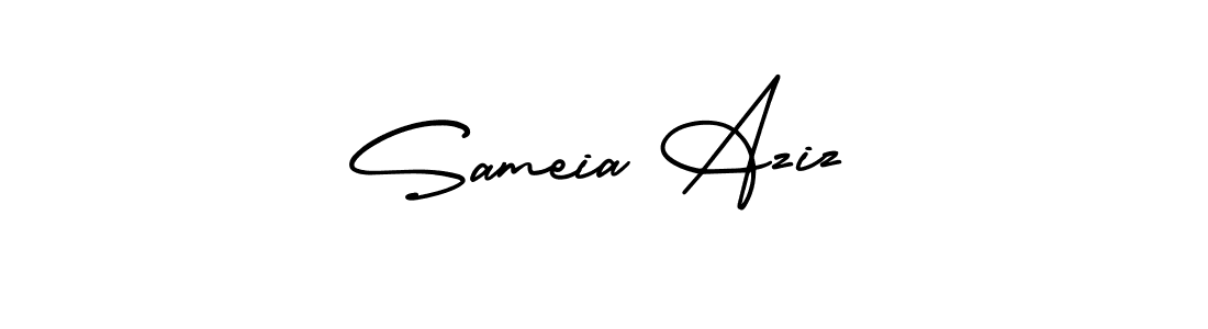 Sameia Aziz stylish signature style. Best Handwritten Sign (AmerikaSignatureDemo-Regular) for my name. Handwritten Signature Collection Ideas for my name Sameia Aziz. Sameia Aziz signature style 3 images and pictures png