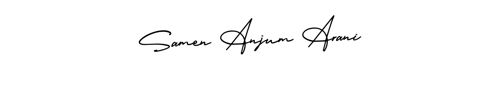 Here are the top 10 professional signature styles for the name Samen Anjum Arani. These are the best autograph styles you can use for your name. Samen Anjum Arani signature style 3 images and pictures png