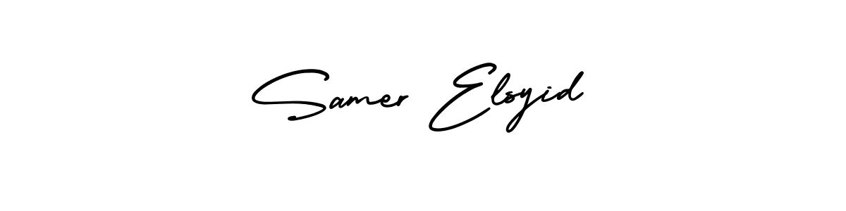 Make a short Samer Elsyid signature style. Manage your documents anywhere anytime using AmerikaSignatureDemo-Regular. Create and add eSignatures, submit forms, share and send files easily. Samer Elsyid signature style 3 images and pictures png