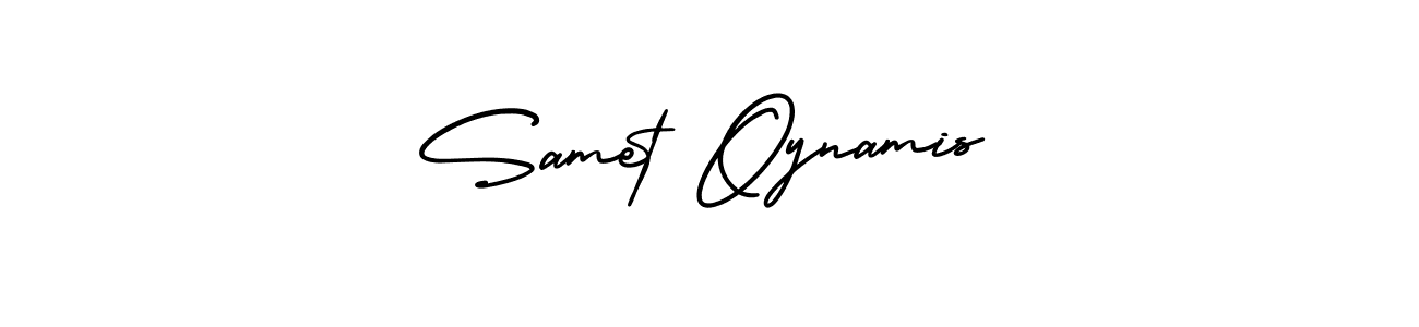 This is the best signature style for the Samet Oynamis name. Also you like these signature font (AmerikaSignatureDemo-Regular). Mix name signature. Samet Oynamis signature style 3 images and pictures png