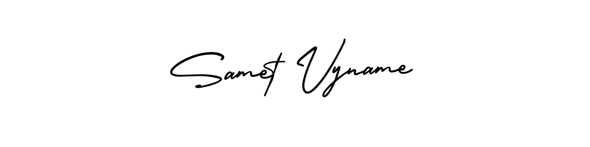 How to make Samet Vyname name signature. Use AmerikaSignatureDemo-Regular style for creating short signs online. This is the latest handwritten sign. Samet Vyname signature style 3 images and pictures png
