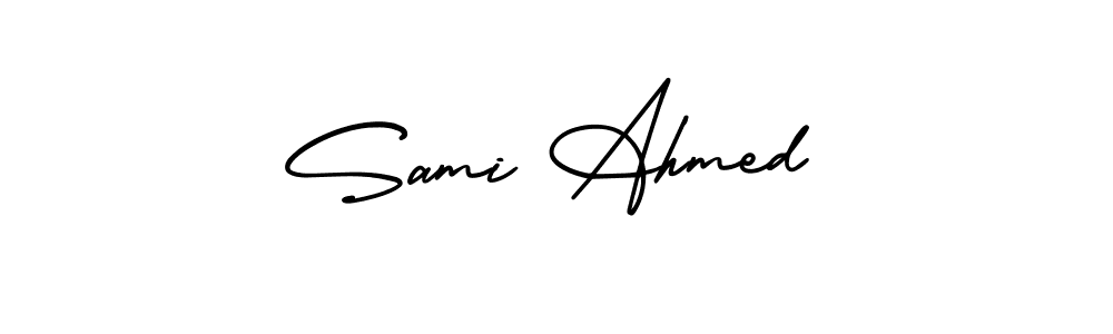 Check out images of Autograph of Sami Ahmed name. Actor Sami Ahmed Signature Style. AmerikaSignatureDemo-Regular is a professional sign style online. Sami Ahmed signature style 3 images and pictures png