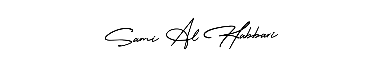 Also You can easily find your signature by using the search form. We will create Sami Al Habbari name handwritten signature images for you free of cost using AmerikaSignatureDemo-Regular sign style. Sami Al Habbari signature style 3 images and pictures png