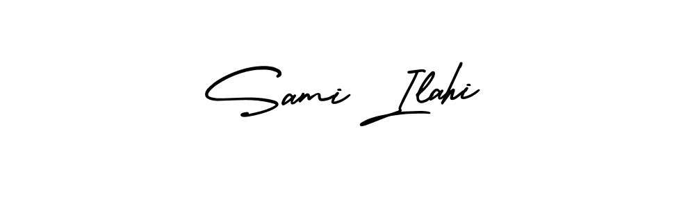 How to Draw Sami Ilahi signature style? AmerikaSignatureDemo-Regular is a latest design signature styles for name Sami Ilahi. Sami Ilahi signature style 3 images and pictures png