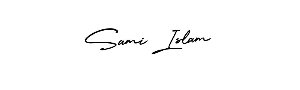 You should practise on your own different ways (AmerikaSignatureDemo-Regular) to write your name (Sami Islam) in signature. don't let someone else do it for you. Sami Islam signature style 3 images and pictures png