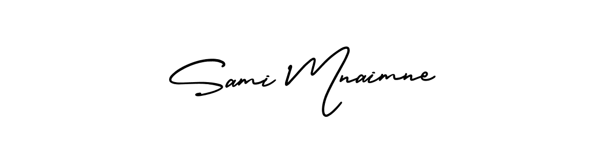 It looks lik you need a new signature style for name Sami Mnaimne. Design unique handwritten (AmerikaSignatureDemo-Regular) signature with our free signature maker in just a few clicks. Sami Mnaimne signature style 3 images and pictures png