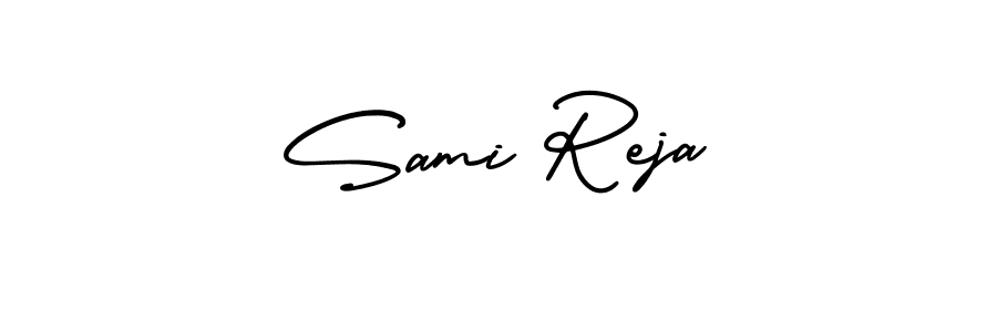 How to make Sami Reja name signature. Use AmerikaSignatureDemo-Regular style for creating short signs online. This is the latest handwritten sign. Sami Reja signature style 3 images and pictures png