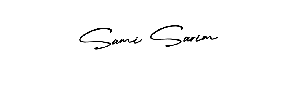 Design your own signature with our free online signature maker. With this signature software, you can create a handwritten (AmerikaSignatureDemo-Regular) signature for name Sami Sarim. Sami Sarim signature style 3 images and pictures png