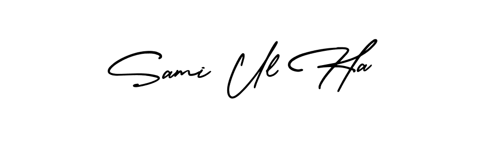 Also You can easily find your signature by using the search form. We will create Sami Ul Ha name handwritten signature images for you free of cost using AmerikaSignatureDemo-Regular sign style. Sami Ul Ha signature style 3 images and pictures png