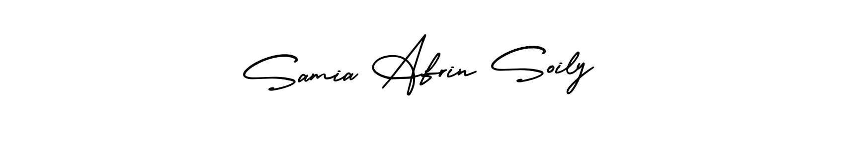 Samia Afrin Soily stylish signature style. Best Handwritten Sign (AmerikaSignatureDemo-Regular) for my name. Handwritten Signature Collection Ideas for my name Samia Afrin Soily. Samia Afrin Soily signature style 3 images and pictures png