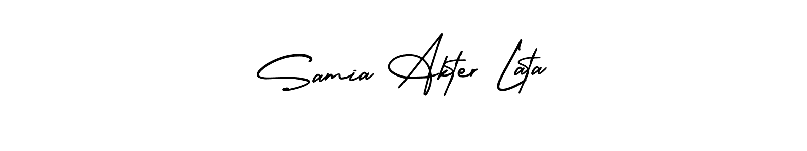 Create a beautiful signature design for name Samia Akter Lata. With this signature (AmerikaSignatureDemo-Regular) fonts, you can make a handwritten signature for free. Samia Akter Lata signature style 3 images and pictures png