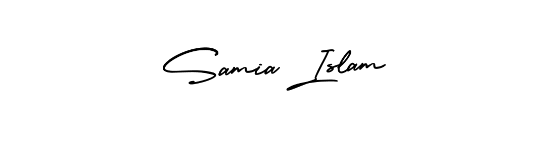 Design your own signature with our free online signature maker. With this signature software, you can create a handwritten (AmerikaSignatureDemo-Regular) signature for name Samia Islam. Samia Islam signature style 3 images and pictures png