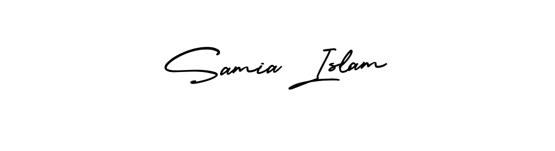 Also You can easily find your signature by using the search form. We will create Samia Islam name handwritten signature images for you free of cost using AmerikaSignatureDemo-Regular sign style. Samia Islam signature style 3 images and pictures png