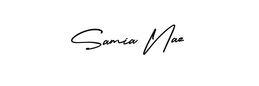 Design your own signature with our free online signature maker. With this signature software, you can create a handwritten (AmerikaSignatureDemo-Regular) signature for name Samia Naz. Samia Naz signature style 3 images and pictures png