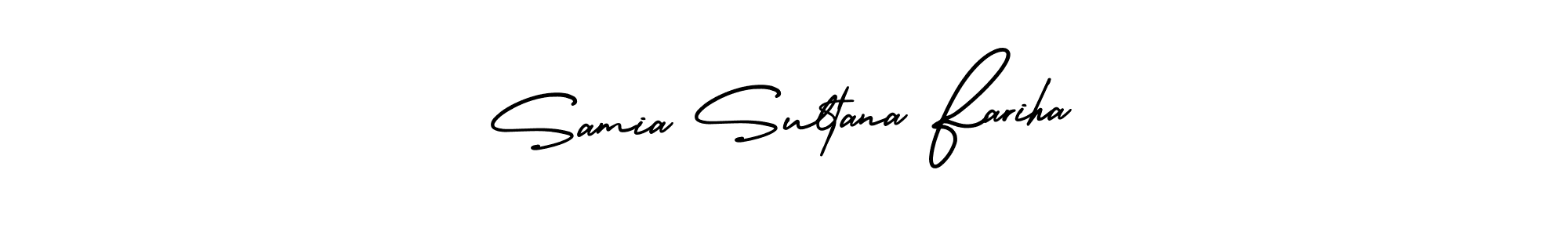 How to make Samia Sultana Fariha signature? AmerikaSignatureDemo-Regular is a professional autograph style. Create handwritten signature for Samia Sultana Fariha name. Samia Sultana Fariha signature style 3 images and pictures png