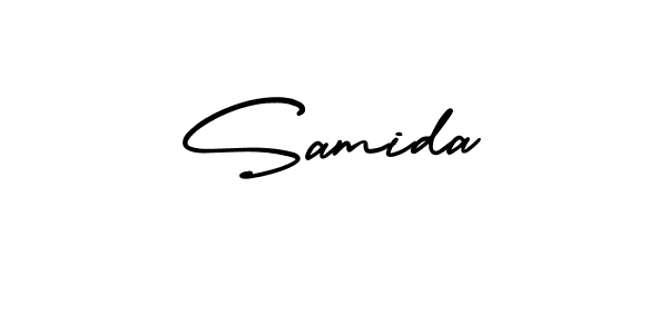 How to make Samida name signature. Use AmerikaSignatureDemo-Regular style for creating short signs online. This is the latest handwritten sign. Samida signature style 3 images and pictures png