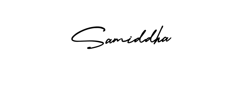 Also You can easily find your signature by using the search form. We will create Samiddha name handwritten signature images for you free of cost using AmerikaSignatureDemo-Regular sign style. Samiddha signature style 3 images and pictures png