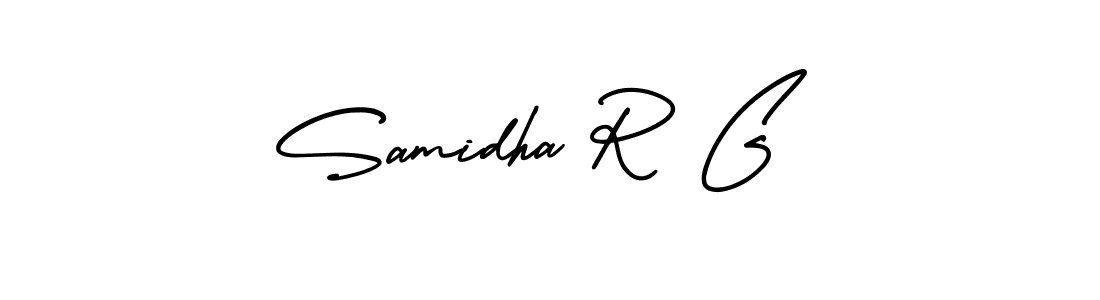 It looks lik you need a new signature style for name Samidha R G. Design unique handwritten (AmerikaSignatureDemo-Regular) signature with our free signature maker in just a few clicks. Samidha R G signature style 3 images and pictures png