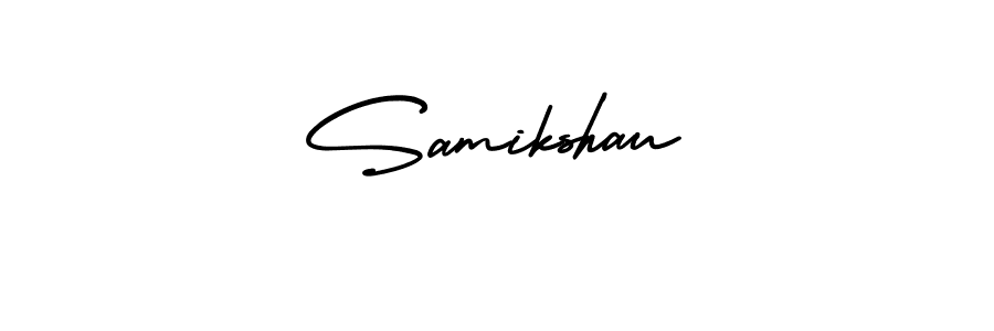 Similarly AmerikaSignatureDemo-Regular is the best handwritten signature design. Signature creator online .You can use it as an online autograph creator for name Samikshau. Samikshau signature style 3 images and pictures png