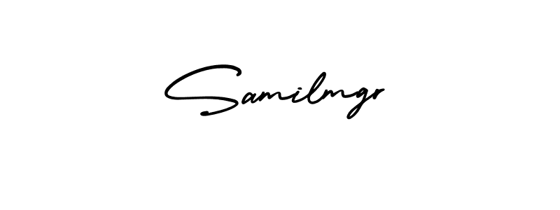 The best way (AmerikaSignatureDemo-Regular) to make a short signature is to pick only two or three words in your name. The name Samilmgr include a total of six letters. For converting this name. Samilmgr signature style 3 images and pictures png