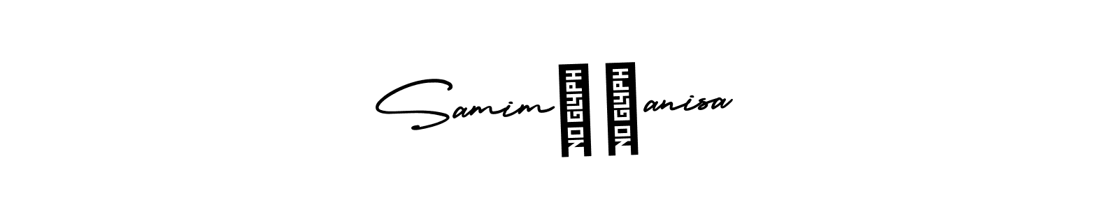 The best way (AmerikaSignatureDemo-Regular) to make a short signature is to pick only two or three words in your name. The name Samim❤️anisa include a total of six letters. For converting this name. Samim❤️anisa signature style 3 images and pictures png