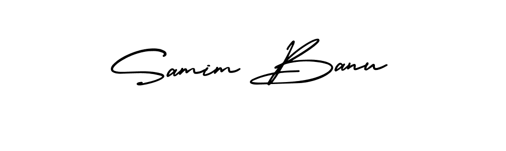 Use a signature maker to create a handwritten signature online. With this signature software, you can design (AmerikaSignatureDemo-Regular) your own signature for name Samim Banu. Samim Banu signature style 3 images and pictures png