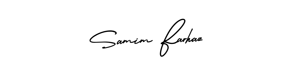 if you are searching for the best signature style for your name Samim Farhaz. so please give up your signature search. here we have designed multiple signature styles  using AmerikaSignatureDemo-Regular. Samim Farhaz signature style 3 images and pictures png