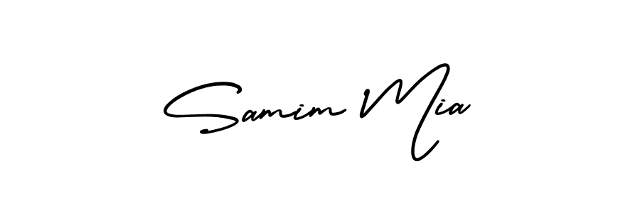 The best way (AmerikaSignatureDemo-Regular) to make a short signature is to pick only two or three words in your name. The name Samim Mia include a total of six letters. For converting this name. Samim Mia signature style 3 images and pictures png