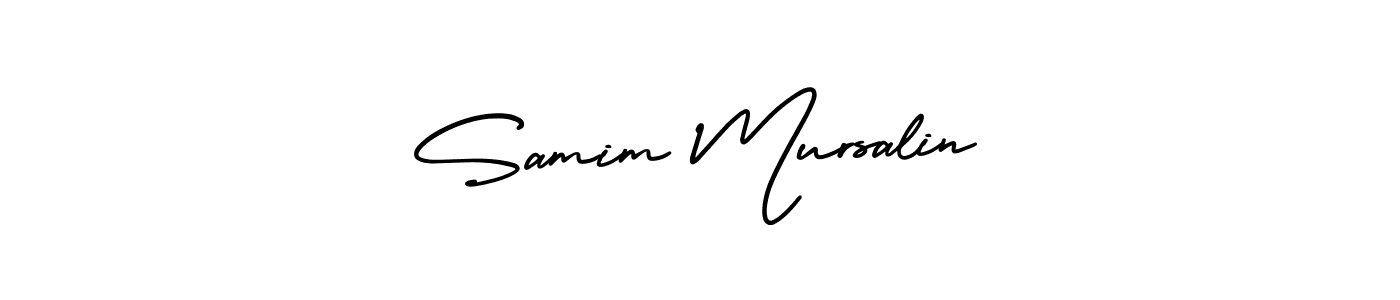 This is the best signature style for the Samim Mursalin name. Also you like these signature font (AmerikaSignatureDemo-Regular). Mix name signature. Samim Mursalin signature style 3 images and pictures png