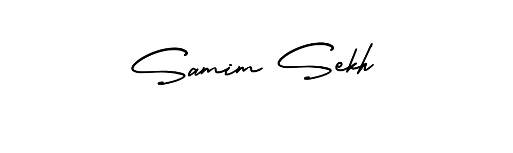 Samim Sekh stylish signature style. Best Handwritten Sign (AmerikaSignatureDemo-Regular) for my name. Handwritten Signature Collection Ideas for my name Samim Sekh. Samim Sekh signature style 3 images and pictures png