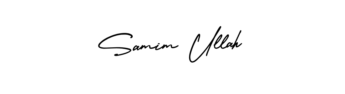 You should practise on your own different ways (AmerikaSignatureDemo-Regular) to write your name (Samim Ullah) in signature. don't let someone else do it for you. Samim Ullah signature style 3 images and pictures png