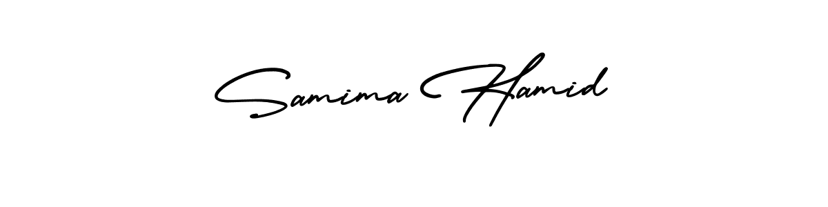 AmerikaSignatureDemo-Regular is a professional signature style that is perfect for those who want to add a touch of class to their signature. It is also a great choice for those who want to make their signature more unique. Get Samima Hamid name to fancy signature for free. Samima Hamid signature style 3 images and pictures png