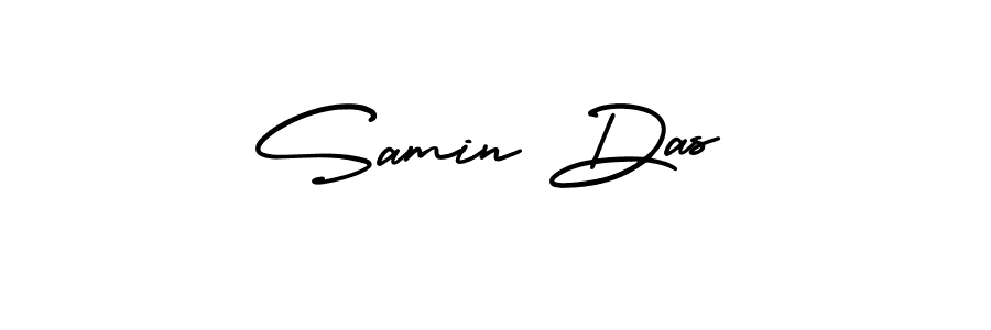 The best way (AmerikaSignatureDemo-Regular) to make a short signature is to pick only two or three words in your name. The name Samin Das include a total of six letters. For converting this name. Samin Das signature style 3 images and pictures png