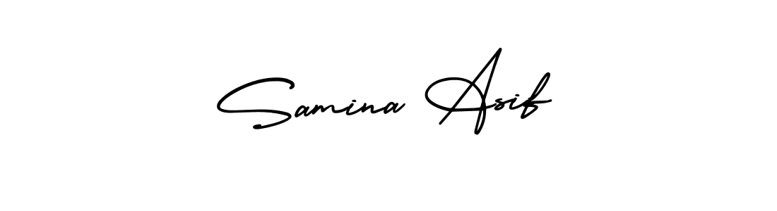 How to Draw Samina Asif signature style? AmerikaSignatureDemo-Regular is a latest design signature styles for name Samina Asif. Samina Asif signature style 3 images and pictures png