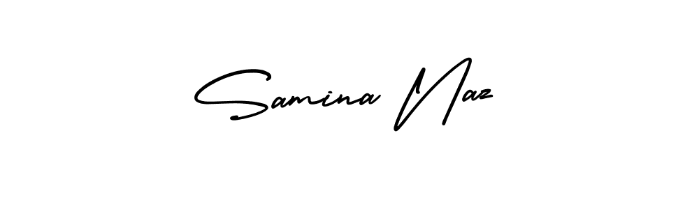 Use a signature maker to create a handwritten signature online. With this signature software, you can design (AmerikaSignatureDemo-Regular) your own signature for name Samina Naz. Samina Naz signature style 3 images and pictures png