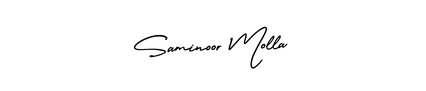 It looks lik you need a new signature style for name Saminoor Molla. Design unique handwritten (AmerikaSignatureDemo-Regular) signature with our free signature maker in just a few clicks. Saminoor Molla signature style 3 images and pictures png