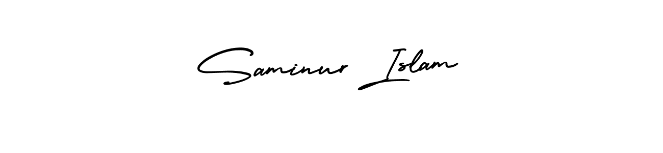 How to make Saminur Islam signature? AmerikaSignatureDemo-Regular is a professional autograph style. Create handwritten signature for Saminur Islam name. Saminur Islam signature style 3 images and pictures png